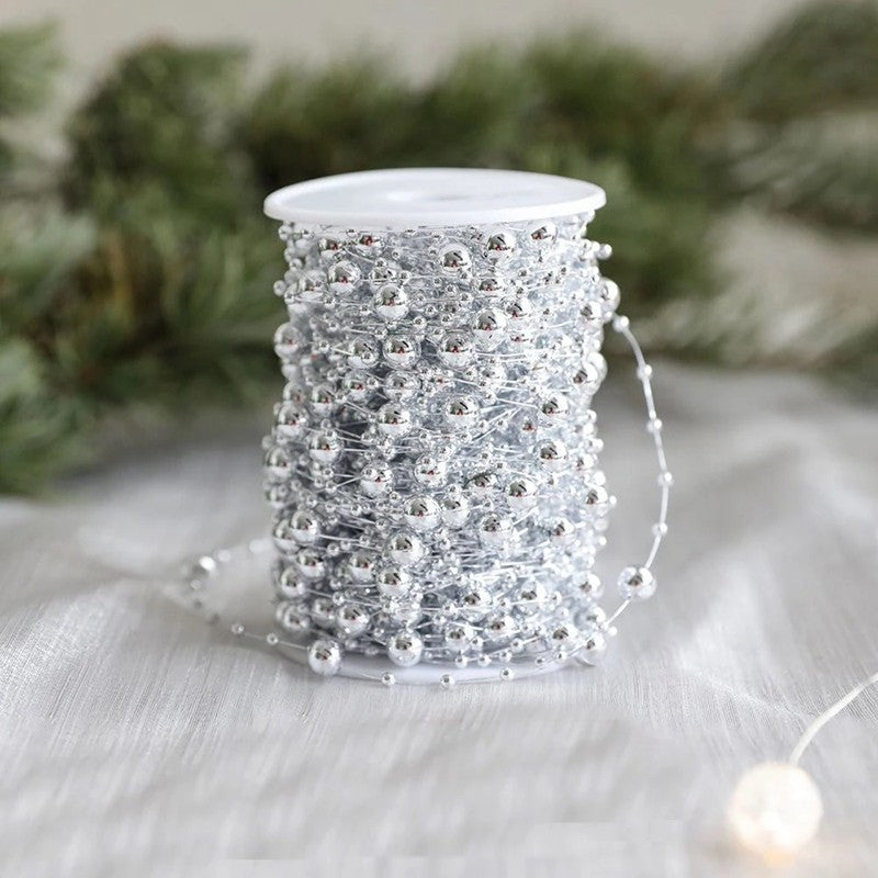 10M/Roll Pearl Chain Merry Christmas Decoration Christmas Tree Pendant for Home Decor Party Supplies New Year 2026 Gift Ornament