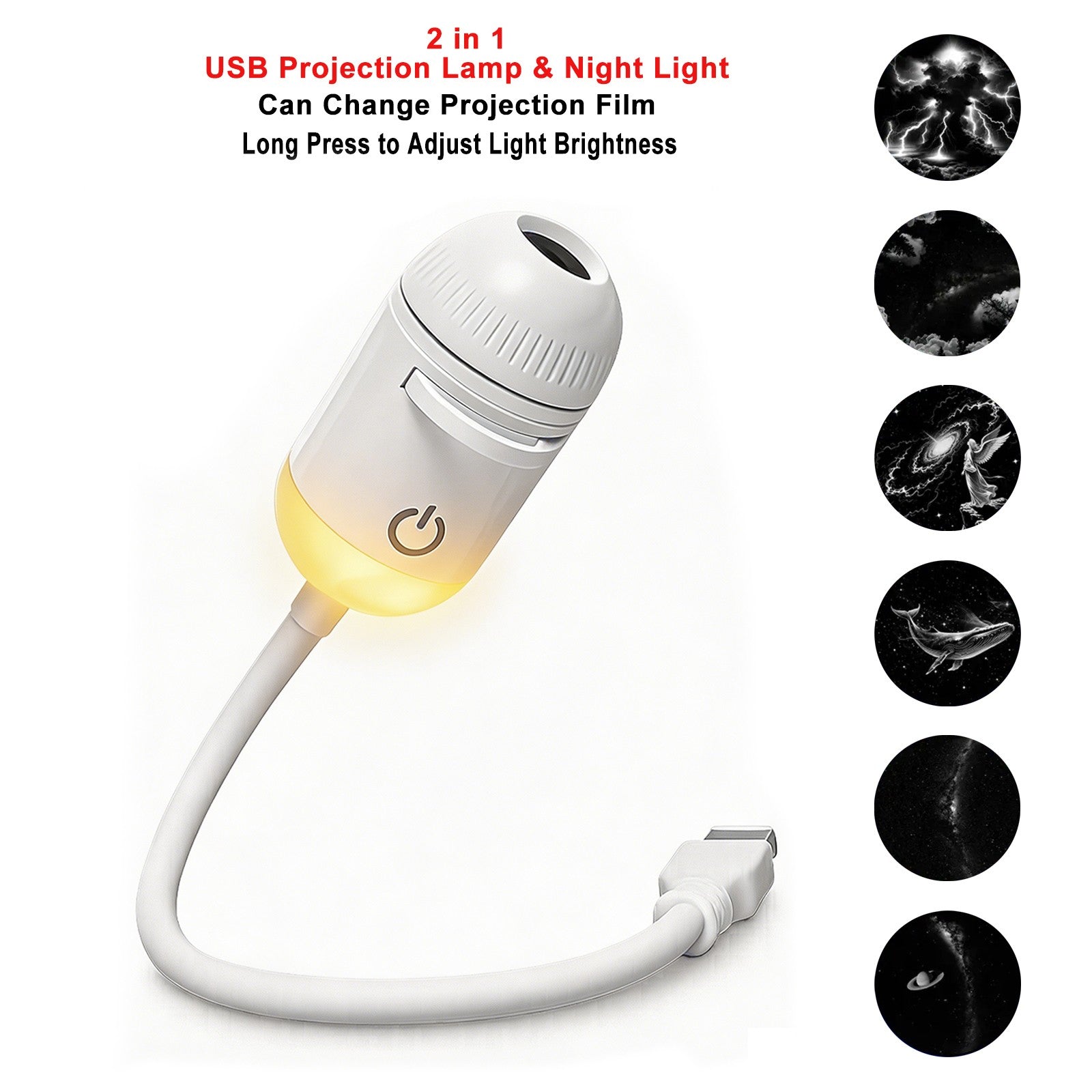 USB Car Atmosphere Projector Light Car Interior Ambient Light LED Starry Star Light Party Decor Romantic Saturn Galaxy Light