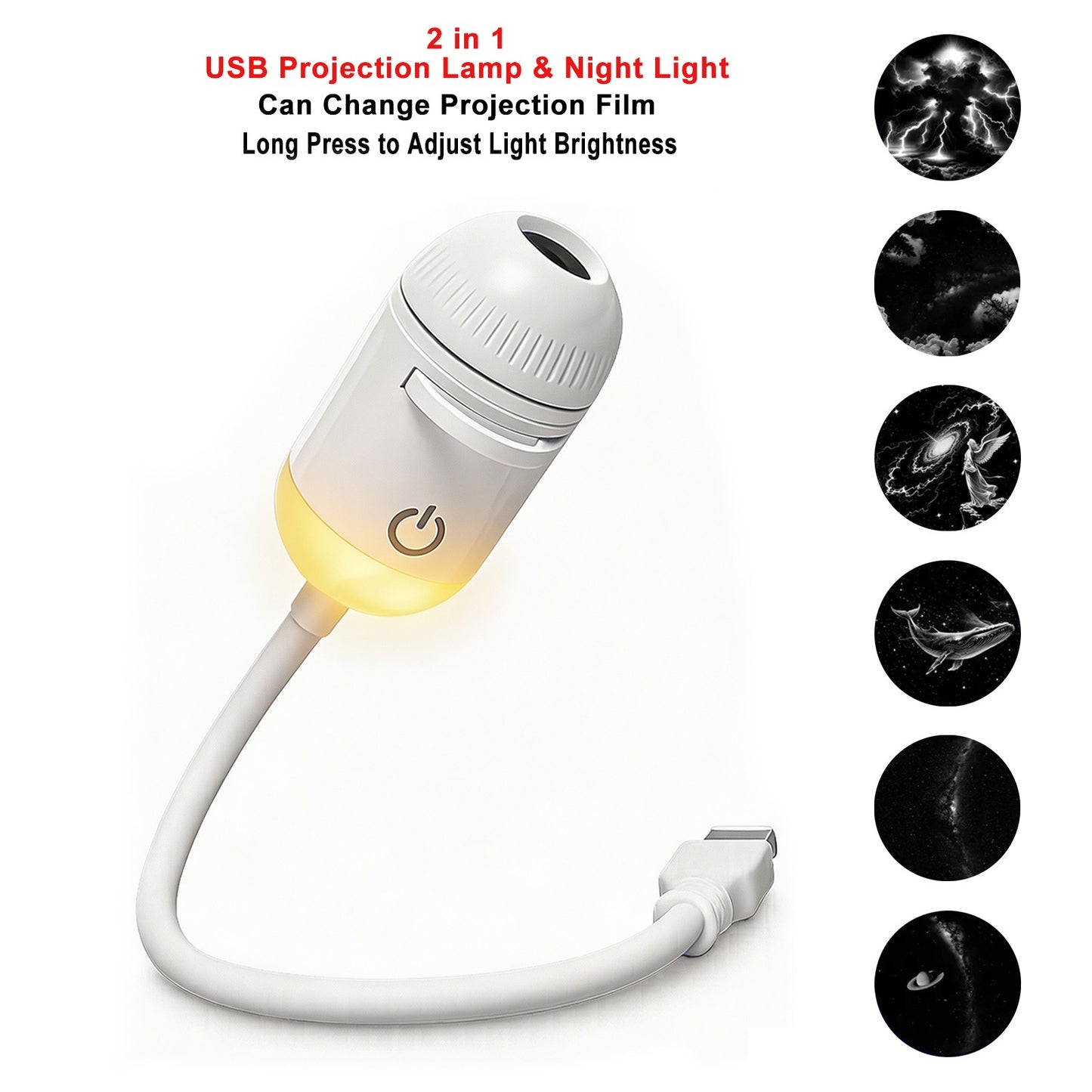 USB Car Atmosphere Projector Light Car Interior Ambient Light LED Starry Star Light Party Decor Romantic Saturn Galaxy Light