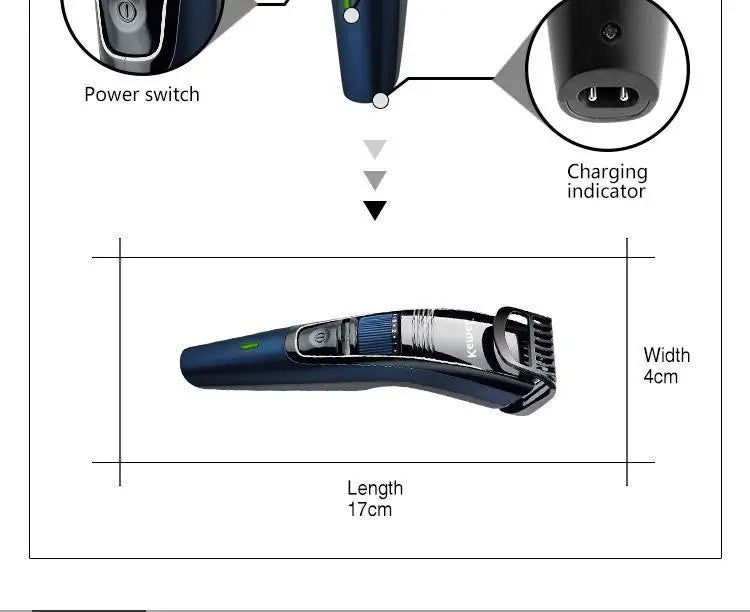 Kemei KM-632 Men Electric Shaver Professional Beard Trimmer For Men Hair Trimmer Grooming Electric Shaver Head Cutter Machine