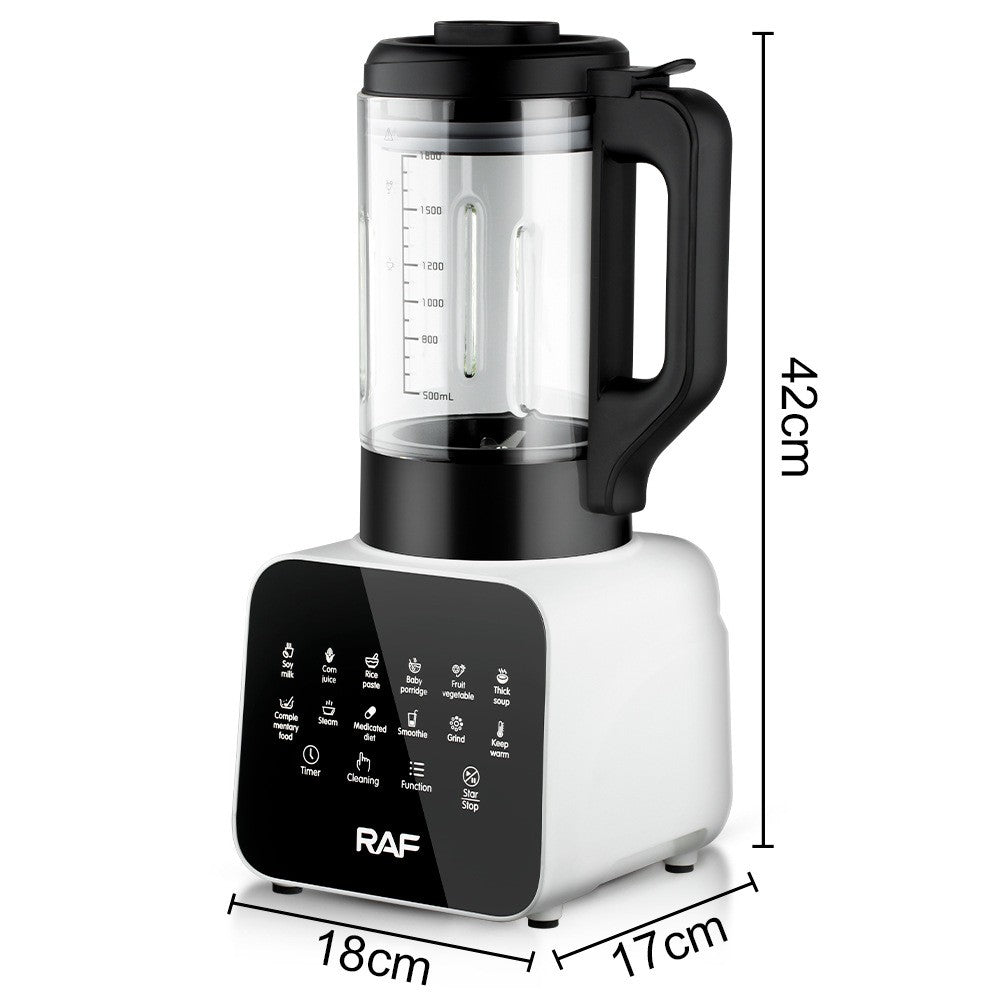 Liquidificador Multifuncional RAF Padrão UE 1.8L Espremedor Automático de Frutas e Vegetais com Copo de Vidro Eletrodoméstico de Cozinha