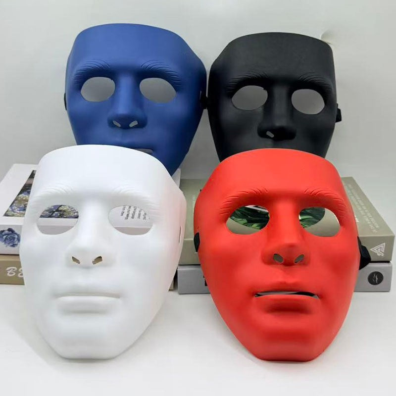 Set of 2Pcs Blank Full Face Mask, Matte Solid Color Costume Mask for Street Dance, Halloween Party and DIY Art Projects