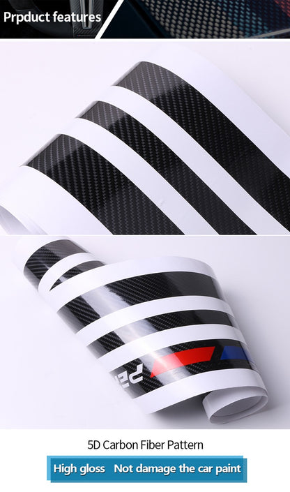 Car Styling Stickers Carbon Fiber Car Hood Sticker Decals M Performance Decor For BMW E90 E46 E39 E60 F30 F10 F15 E53 X5 X6