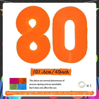 Orange Fluorescent Neon Digital Balloons Glowing Party Balloons Used for Birthday Parties, Anniversaries, Holiday Decorations