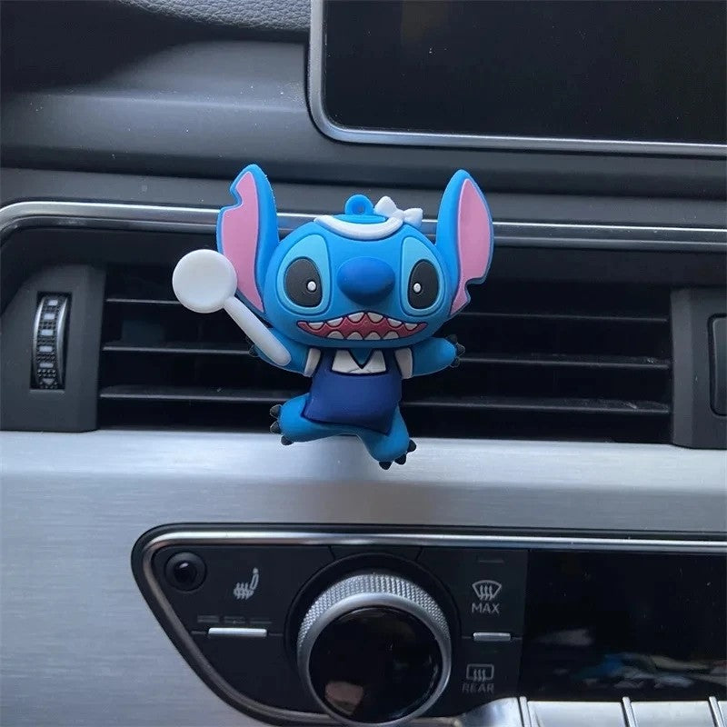 Suporte de Perfume para Carro Disney Stitch Enfeite de Carro Figura de Anime Stitch Clipe de Perfume de Carro Desenho Animado Difusor de Fragrância Brinquedo de Presente para Crianças