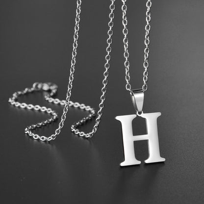 Colar de Aço Inoxidável com Pingente de Nome Letras A-Z do Alfabeto, Colares Minimalistas Iniciais para Homens e Mulheres, Presentes de Moda no Atacado
