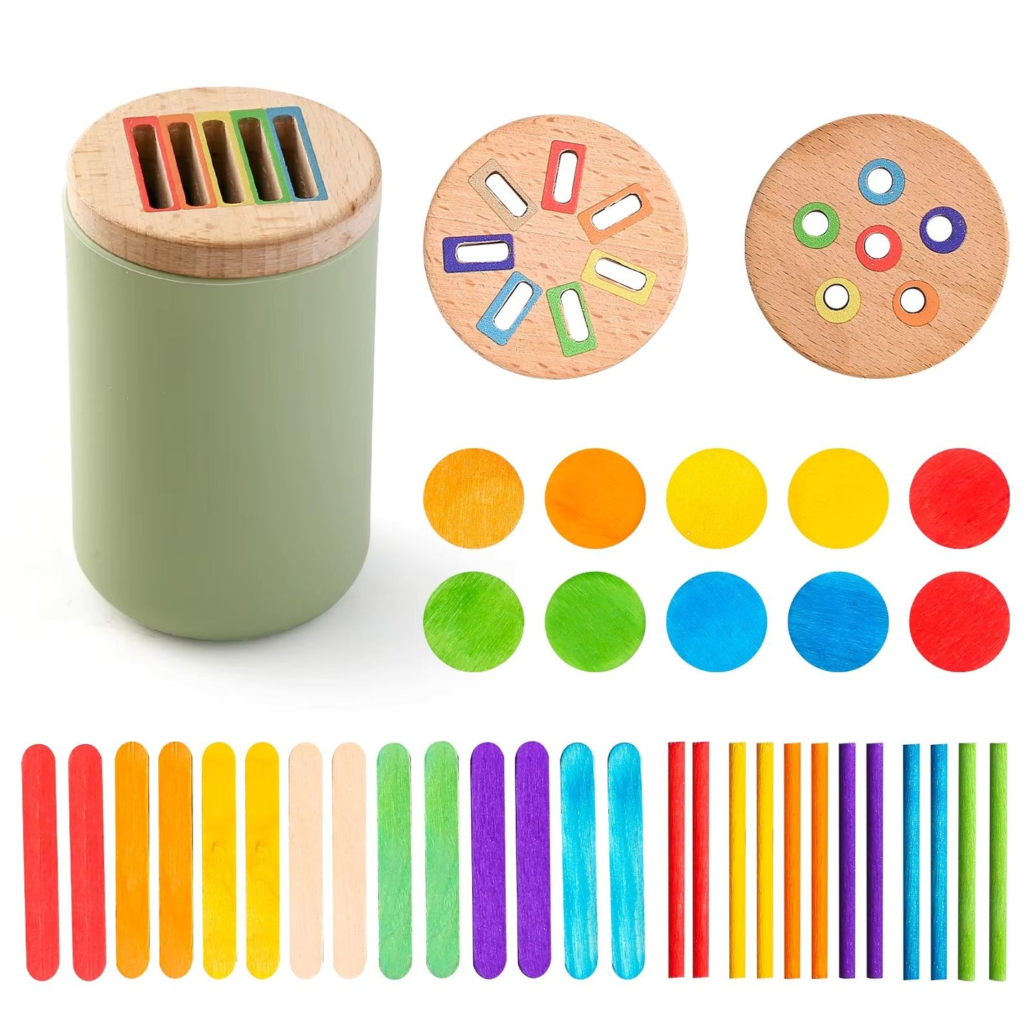 Montessori The Baby Toys Silicone Educational Toys Cognitive Toys Color Matching Bucket Toddler Toys Sensor Game Baby Games
