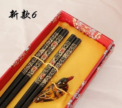 Hashis de madeira 2 pares com descanso características chinesas China Affairs apresenta melhor presente pauzinhos lembrança