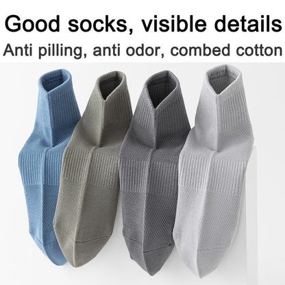 6Pairs Men Socks Combed Cotton Mesh Breathable Odor proof and antibacterial Spring Summer for Male sock New High Quality Man