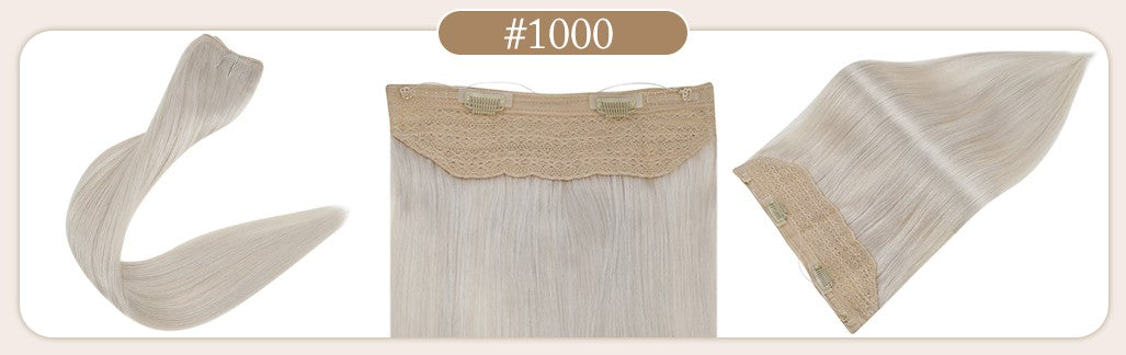 Full Shine Fishing Wire Hair Extensions Cabelo Humano Real Hair Extensions Apliques Para Mulheres Fio Secreto Grosso