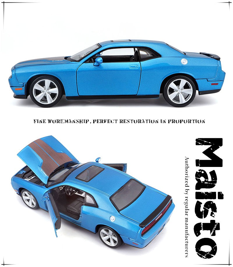 Maisto 1:24 2008 DODGE CHALLENGER SRT8 modelo de carro de liga metálica fundido, modelo estático de precisão, presente de coleção, brinquedo de maré