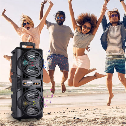 Alto-falante Bluetooth Portátil 3000W Subwoofer Graves Potentes Sistema de Som Festa DJ Karaokê Controle Remoto e Microfone