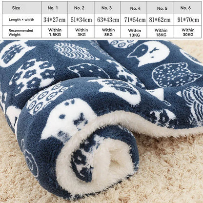 Tapete para animais de estimação de flanela macia cama de cachorro inverno engrossar cobertor quente para cães e gatos filhote de cachorro dormir capa toalha almofada para cães pequenos médios grandes
