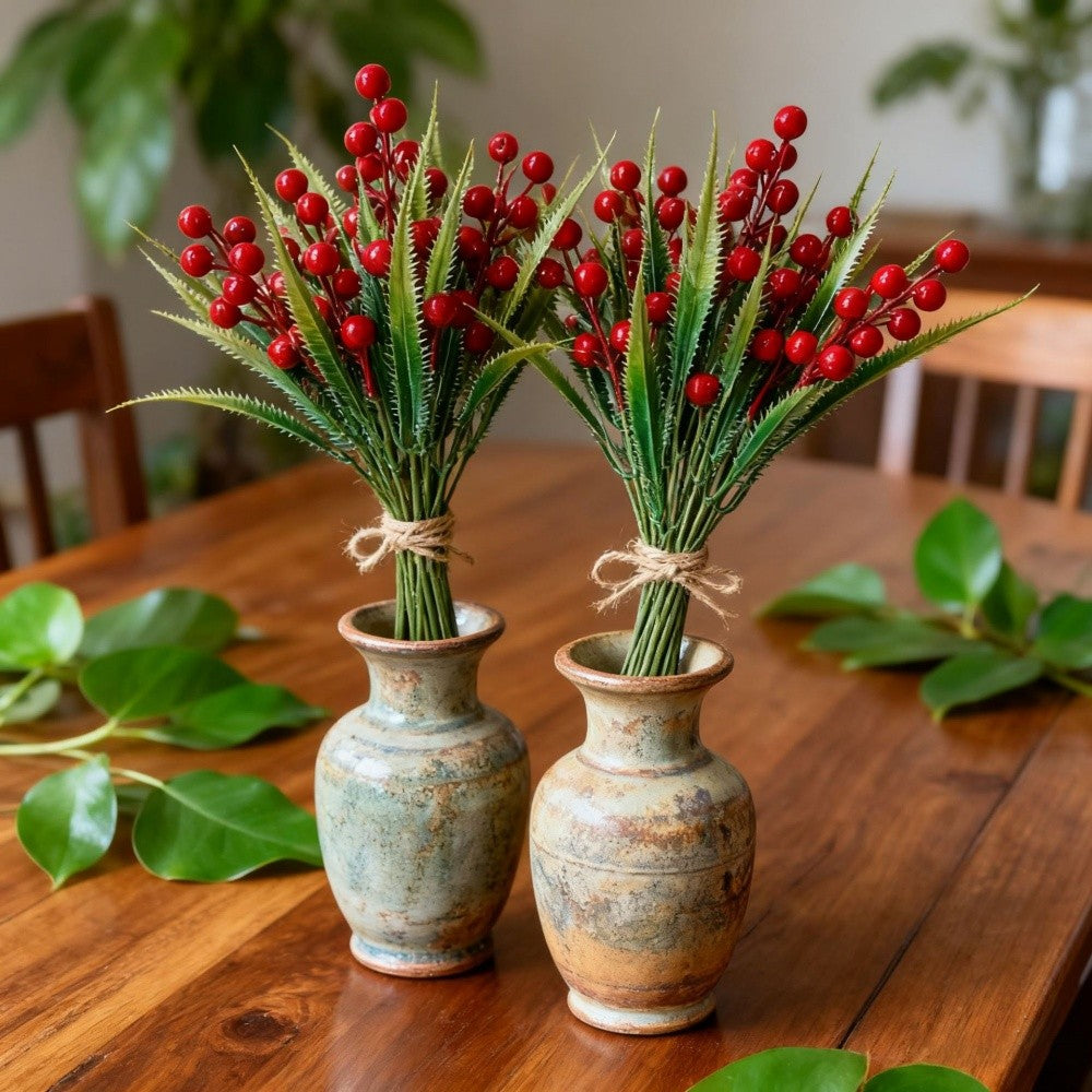 Artificial Flowers Maintenance-Free Christmas Bouquet Red Berry Decoration Festive Holiday Artificial Flowers For Festive Home