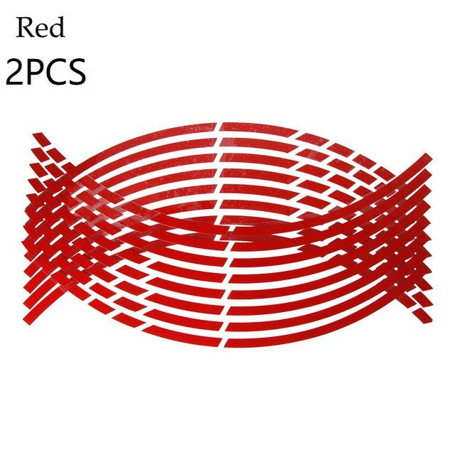 1 Conjunto de 5 Cores Faixas de Estilo para Carros Adesivos e Decalques Refletivos para Rodas de Moto e Motocross Fita Refletiva para Aro 17/18 Polegadas