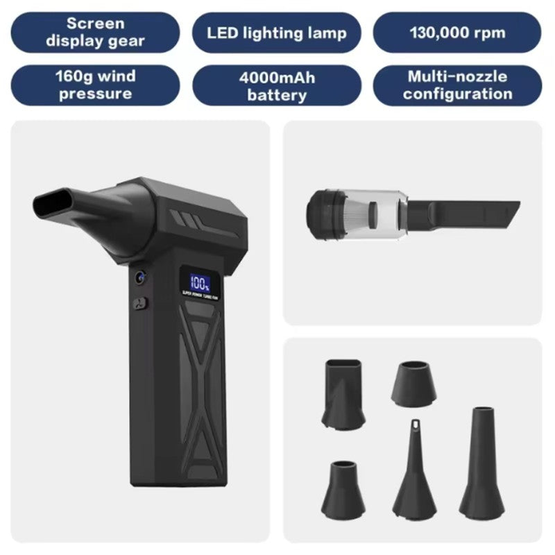 JH Portable Air Blower Free shipping Mini Turbo Jet Fan Handheld Brushless Motor 130000 RPM 52m/s Industrial Duct Fan