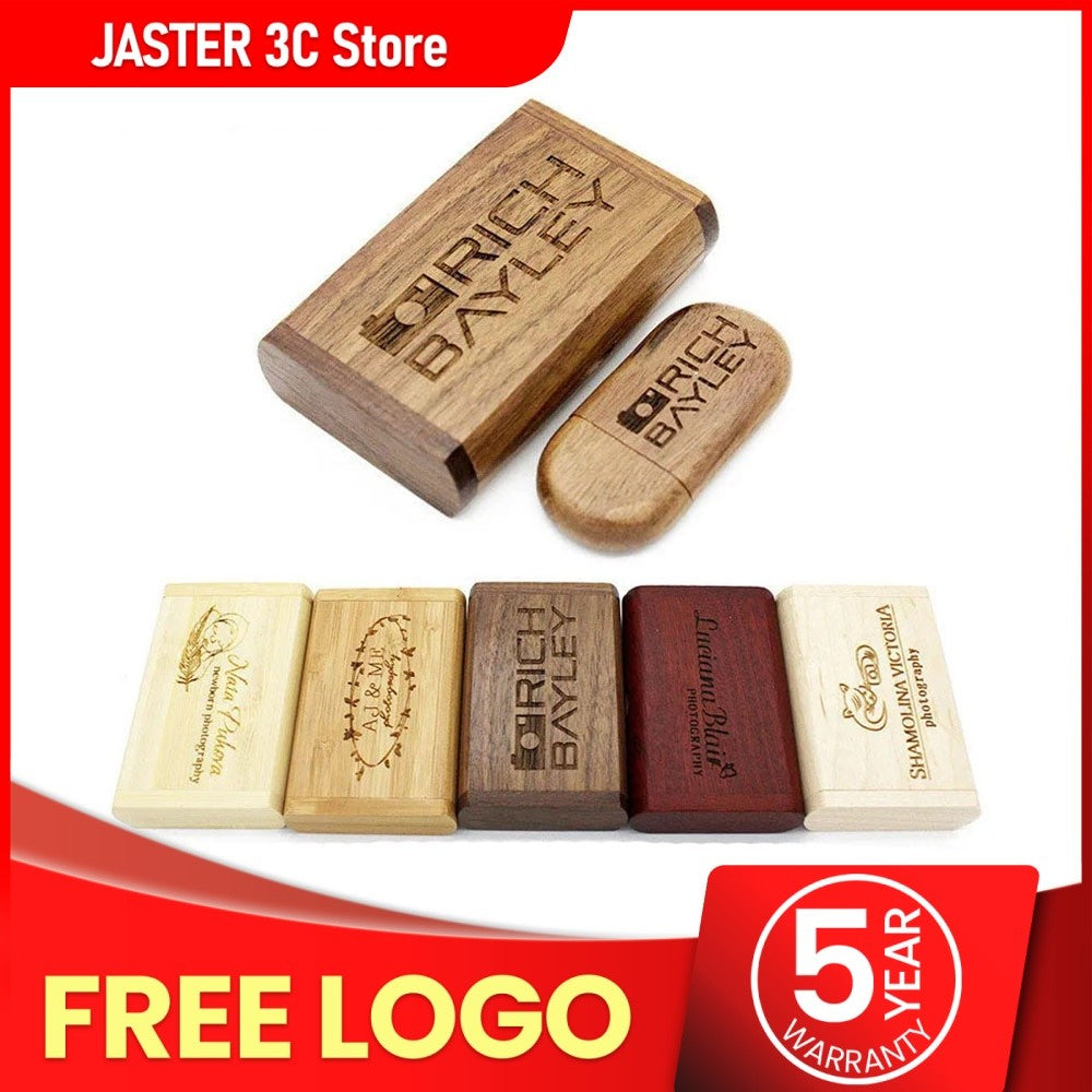 JASTER (1 PCS Free LOGO) Wooden/Bamboo USB  Flash Drive 2.0 Pendrive 4gb 8gb 16gb 32gb 64gb 128gb Memory Stick Photography Gifts