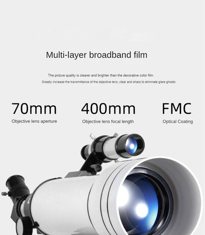 Maifeng 40070 Astronomical Telescope 333x Phone Adapter Sturdy Tripod Moon Planet Stargazing Birding Beginners Portable Scope