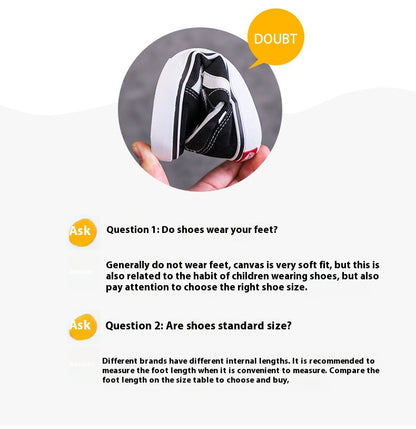 Children's Canvas Shoes Boys Board Shoes New Net Red Low Gang Middle and Large Children Baby Girls Board Shoes Parent-Child Shoe