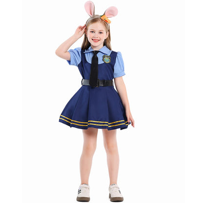 Halloween children Police Judy Rabbit Cosplay Costume Set Party Fantasy Disguise Outfits Children's Day School Stage Performance