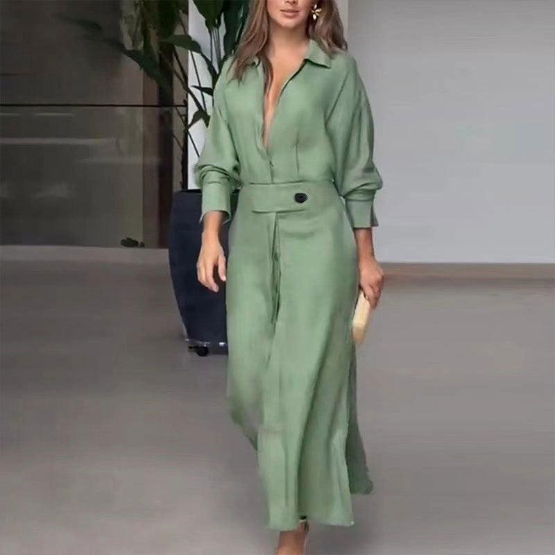 Fashion Spring Overalls Sundress Women 2025 Autumn Dress Casual Elegant longSleeve Baggy Work Vestidos Kaftan Maxi Long Dress