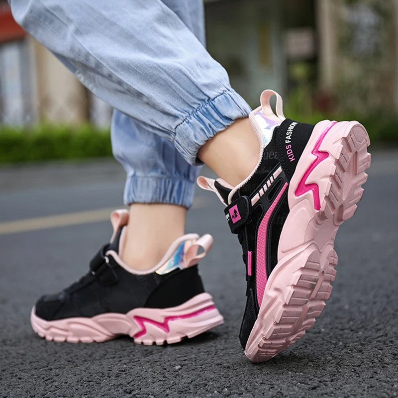Children Sneakers Casual Shoes for Girls Pink Comfortable Leather Running Sports Kids Girl Flat Breathable Shoes