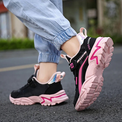 Children Sneakers Casual Shoes for Girls Pink Comfortable Leather Running Sports Kids Girl Flat Breathable Shoes