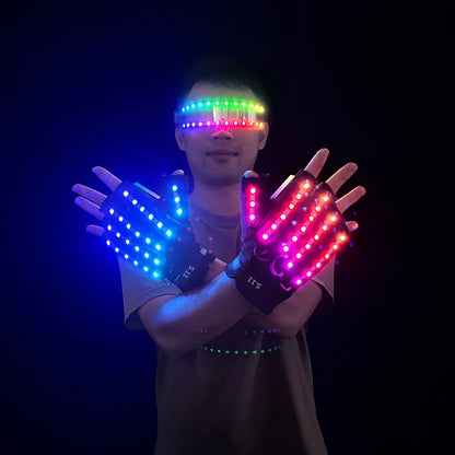 Led Glasses NightClub Masquerade Concert Club Neon Accessories Cool Vogue Flashing LED Futuristic Glasses Men Metal Cool Glasses