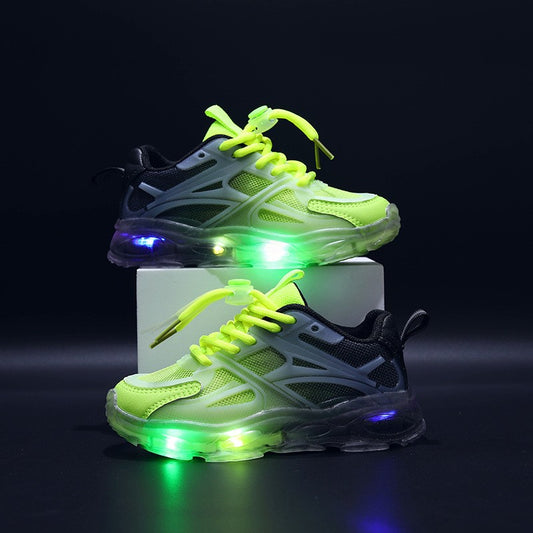Summer Kid Sneakers New Fashion Light Up Boy Shoe Breathable Versatile Anti Slip Simple Sports Shoes Daily Classic Girl Shoes