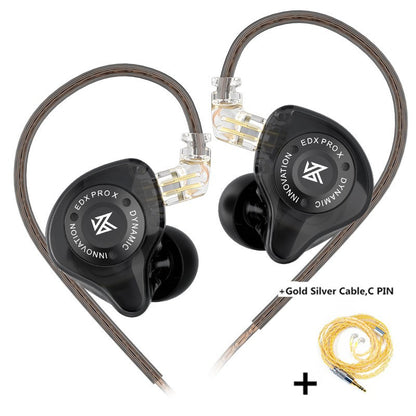 Fone de ouvido dinâmico KZ EDX PRO X HIFI Bass Earbud Esporte Música Cancelamento de Ruído Headsets Cabo 2 pinos KZ ZSTX ZSN PRO X EDC EDA ZVX