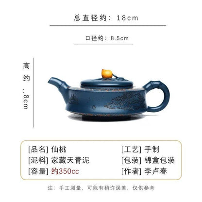 Bule de Chá de Argila Roxa Yixing de 360ml Famoso Bule Feito à Mão Antigo e Deteriorado Bule de Lama Dicaoqing Conjunto Chinês Zisha Coleção Presente