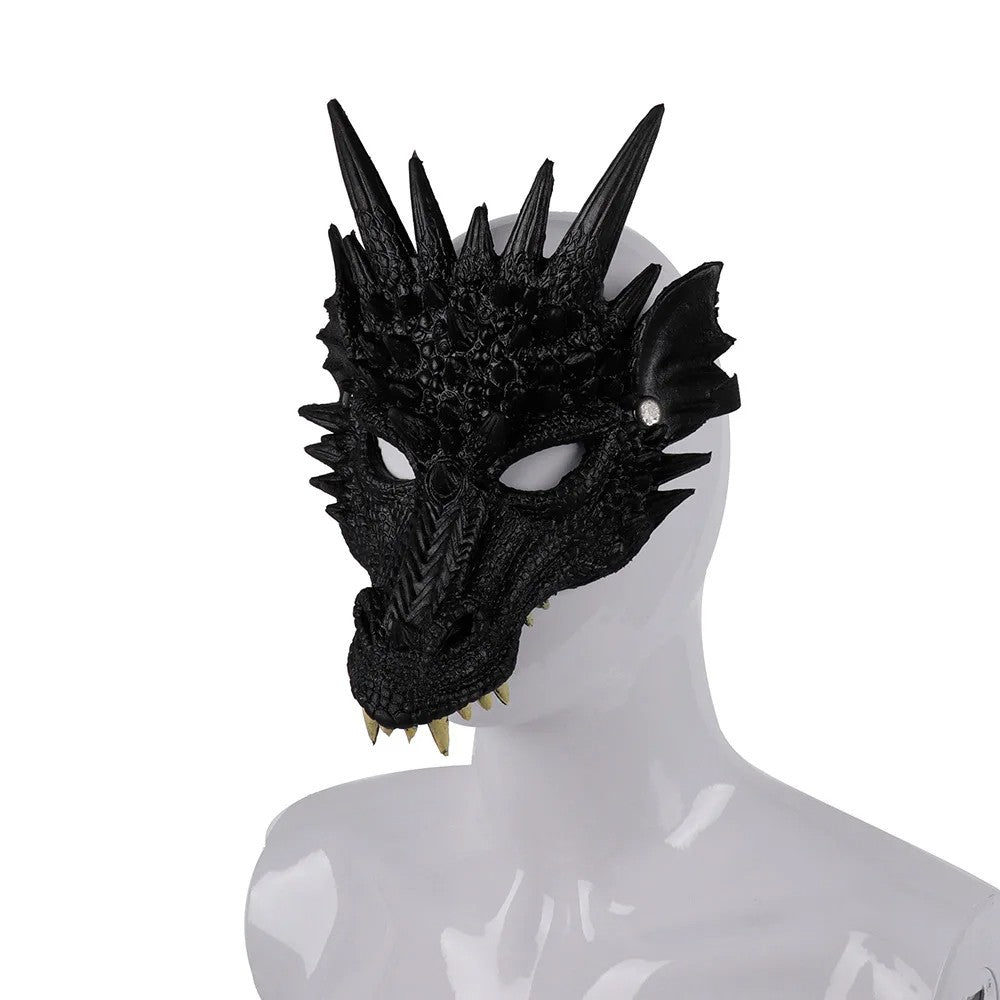 Halloween Horror Dragon Mask Mardi Gras Carnival Party PU Foam 3D Dragon Mask Masquerade Cosplay Props Clothing Accessories