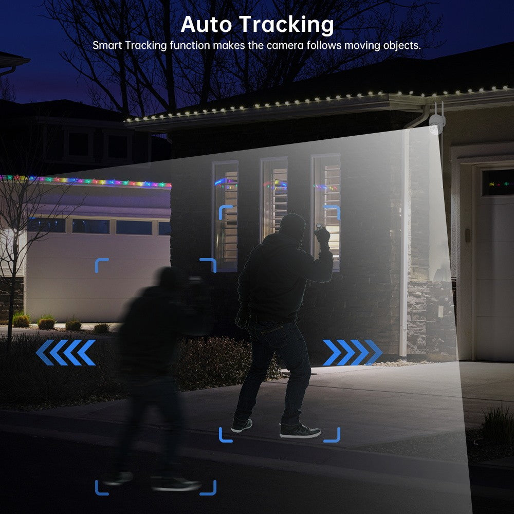 4MP 2K PTZ Wifi Camera ICsee HD Outdoor Surveillance Camera IP66 Waterproof Night Vision Human Detection Alert Home Security CAM