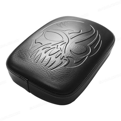 Almofada de Assento Traseiro Preta de Passageiro com 8 Ventosas para Harley Dyna Sportster Softail Touring XL 883 1200