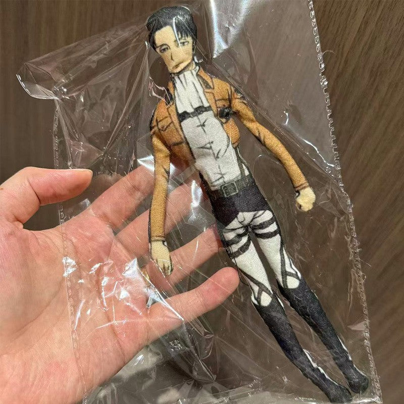 28cm Anime Attack On Titan Levi Cosplay Plush Doll Body Wire Skeleton Action Stuffed Dolls Accessories Ornament Gifts