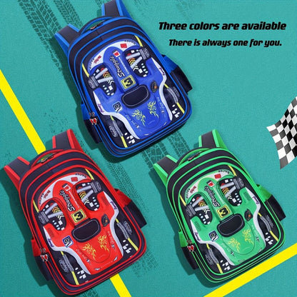Mochila Infantil de Carro 3D Personalizada para Meninos, Mochila Escolar Divertida de Desenho Animado, Mochila de Livros Infantil, Mochila Estilosa para Meninos, Durável e Impermeável