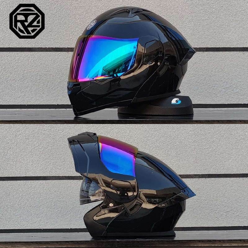 ORZ Capacete Integral Personalizado para Motocicleta Masculino Feminino Moda Capacete com Lente Dupla Capacete de Motocross de Corrida Modular Articulado Casco Moto