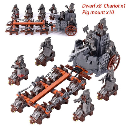 Soldado Asgard Medieval Anão LOTR Javali Cabra Carroça Animais Figuras Blocos de Montar Brinquedos Tijolos Senhor Presente Para Crianças