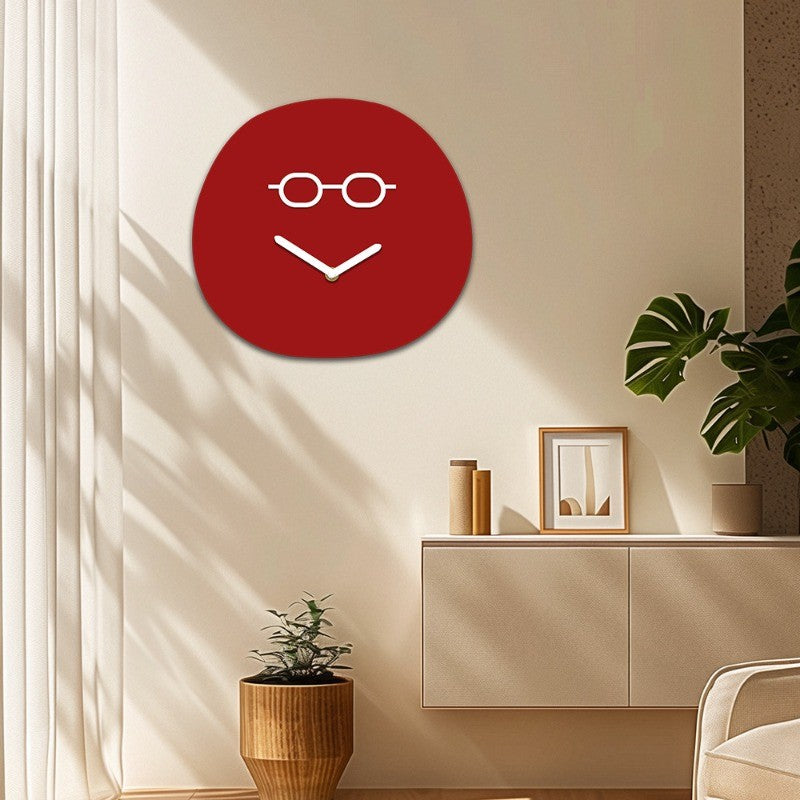 Creative Minimalist Decoration Playful and Smiling Face Clock Living Room Foyer Decoration Acrylic Silent Gift Clock