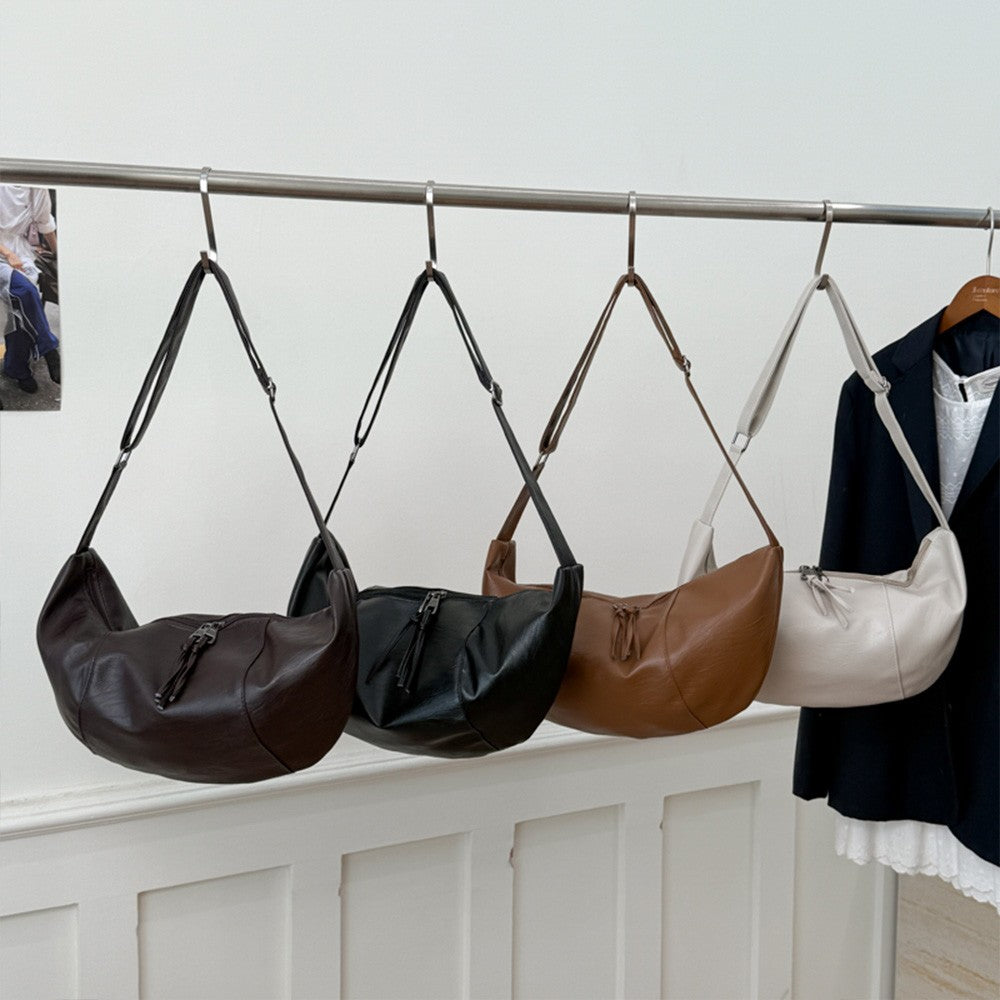 Small Niche Design Women's Large-Capacity Autumn and Winter Versatile Wide-Strap Single Shoulder Crossbody Dumpling Bag