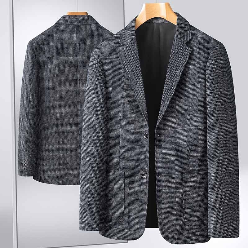 New Men's Blazer Fashion Middle-aged Business Casual Professional Wear Casual Loose British Style Sub-trend Four Seasons Suit