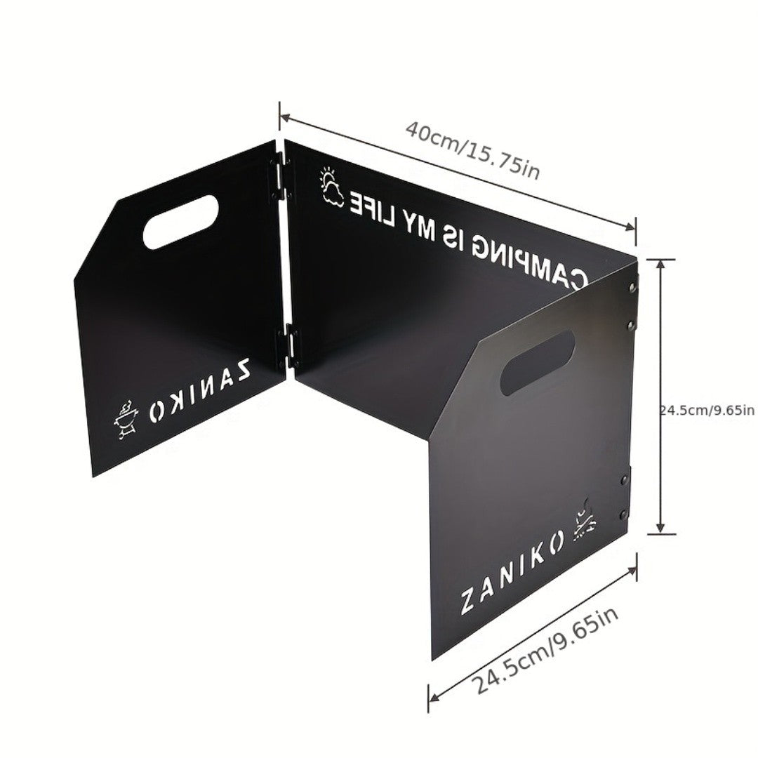 Outdoor Barbecue Windshield Folding Camping Barbecue windproof board Three-fold Four-fold