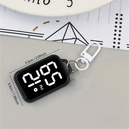 1/4/5 pcs Electronic Pocket Watch LED Keychain Nurse Pocket Watch Digital Watch for Student Backpacks Keys Pendant Timepiece