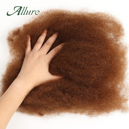 Cabelo Humano Afro Kinky Bulk QVR para Mini Twist, Tranças, Extensões de Dread Locs e Crochet, Cabelo Afro Kinky Cacheado Bulk para Dreadlocks 50g