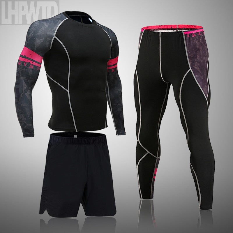 Men's Sports Suit MMA rashgard male Quick drying Sportswear Compression Clothing
