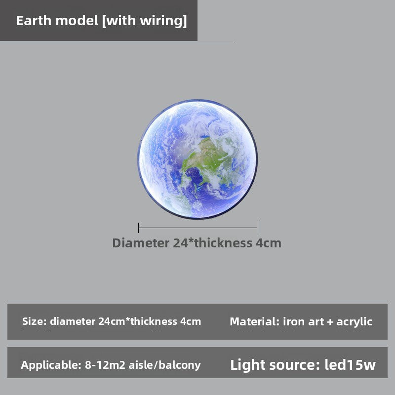 Modern LED Lunar Wall Lamp, Planetary Elegant Design Ceiling Lamp for Bedroom, Living Room Decor