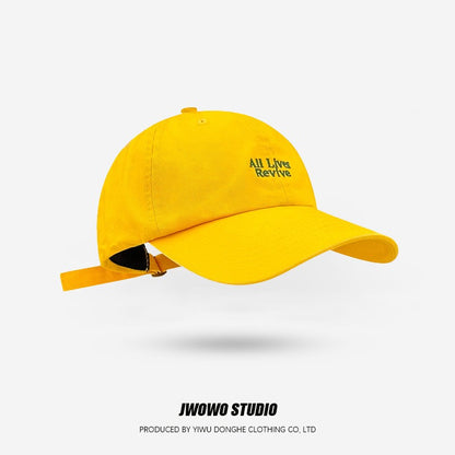 Trendy Japanese Retro Washed Denim Baseball Cap Embroidered Letter Couple Sun Hat Casual Outdoor Sport UV Resistant Baseball Cap