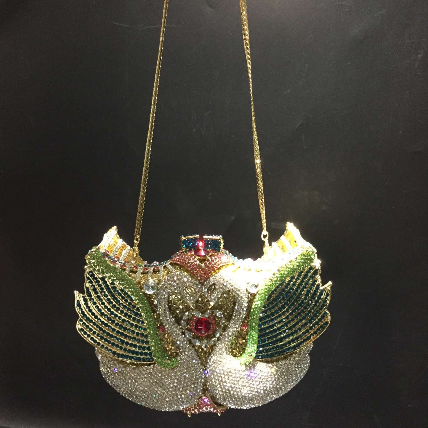 XIYUAN Pink/Black/Blue/Gold Crystal Evening Clutches Bag Hollow Out Women Metal Clutch Purse Wedding Party Prom Dinner Handbag