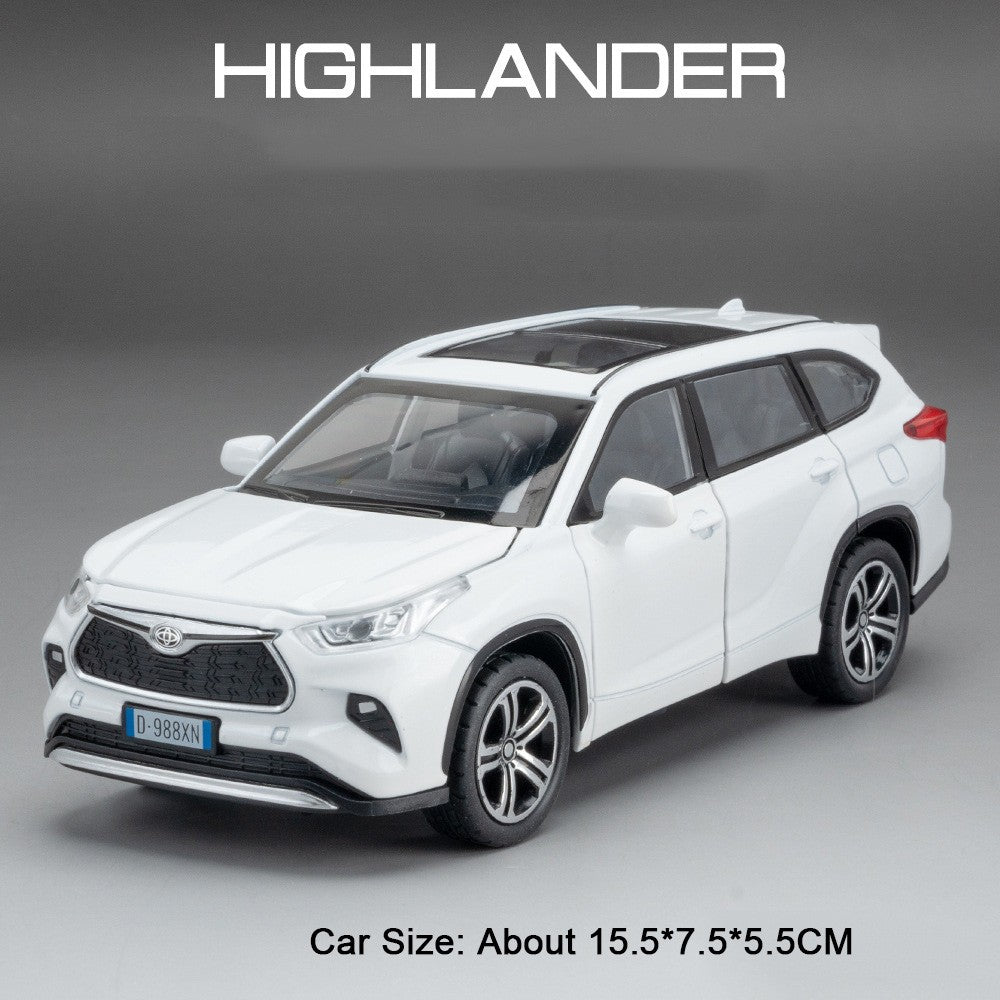 1:32 Scale Highlander GR86 Sports Car Model Toy Metal Diecast Pull Back Veículo em Miniatura Som Luz Modelos Coleção Presente Menino