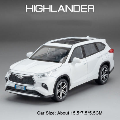 1:32 Scale Highlander GR86 Sports Car Model Toy Metal Diecast Pull Back Veículo em Miniatura Som Luz Modelos Coleção Presente Menino